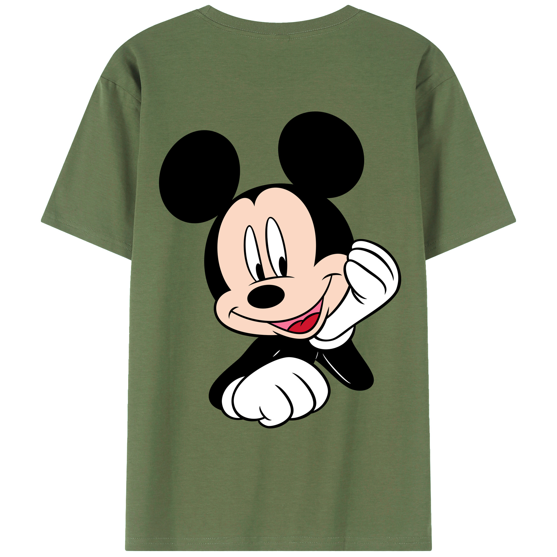 ミッキーマウス Mickey Mouse 綿100％ メンズ半袖Tシャツ（バックプリント） 通気性